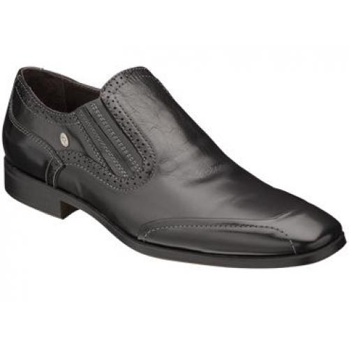Bacco Bucci "Girardi" Black Genuine Italian Calfskin Loafer Shoes